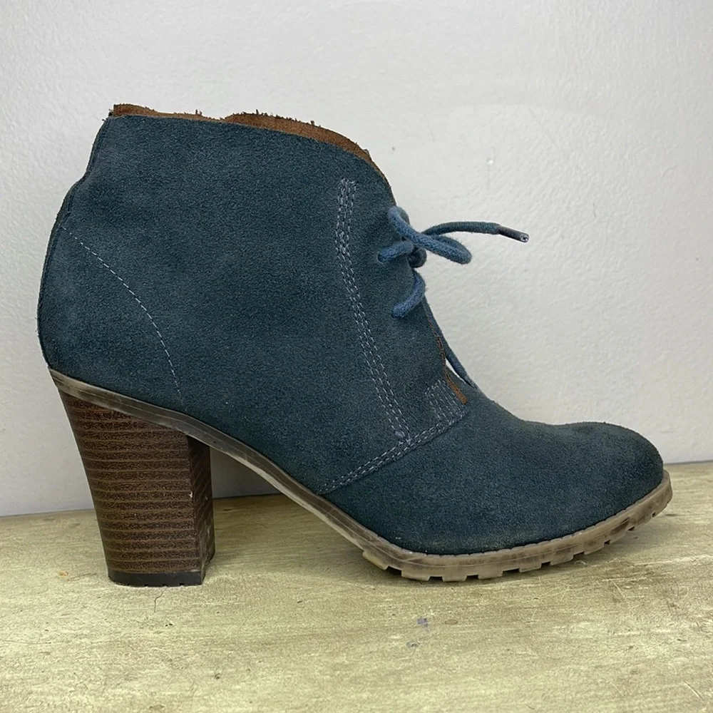 Ruff Hewn Cypress Leather Bootie With Stacked Heel Womens Size 8